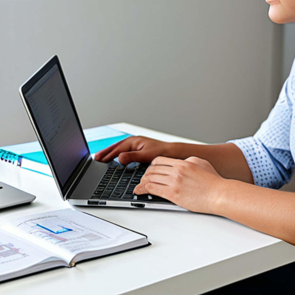 A young, focused professional in modest, smart-casual attire, sitting at a clean desk in a well-lit home office. On the desk, a laptop displays a network simulation software (like Packet Tracer), alongside open networking textbooks and a notebook with network diagrams. The subject is intently studying, hands resting naturally on the desk. This image represents foundational learning in IT networking. Perfect anatomy, correct proportions, natural pose, well-formed hands, proper finger count, natural body proportions, fully clothed, modest clothing, appropriate attire, professional dress, safe for work, appropriate content, professional, family-friendly, high quality, highly detailed.